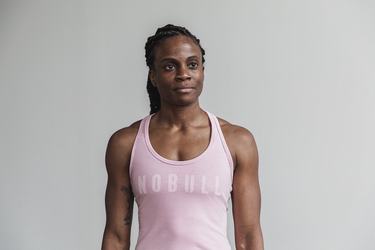 Nobull Racerback Women's Tank Tops Pink | Australia (NR7520)